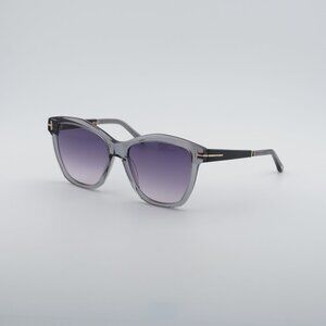 Tom Ford Lucia FT1087 20A Sunglasses Grey Square Frame, Smoke Lenses